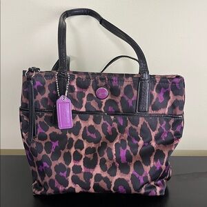 Coach Signature Ocelot Leopard Print Tote